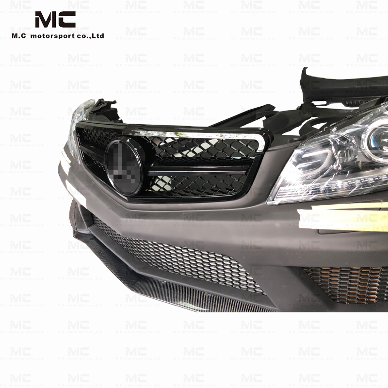 For Mercedes Benz W204 Wide Body Style Half Carbon Fiber Body Kit (with light) 2010--2014