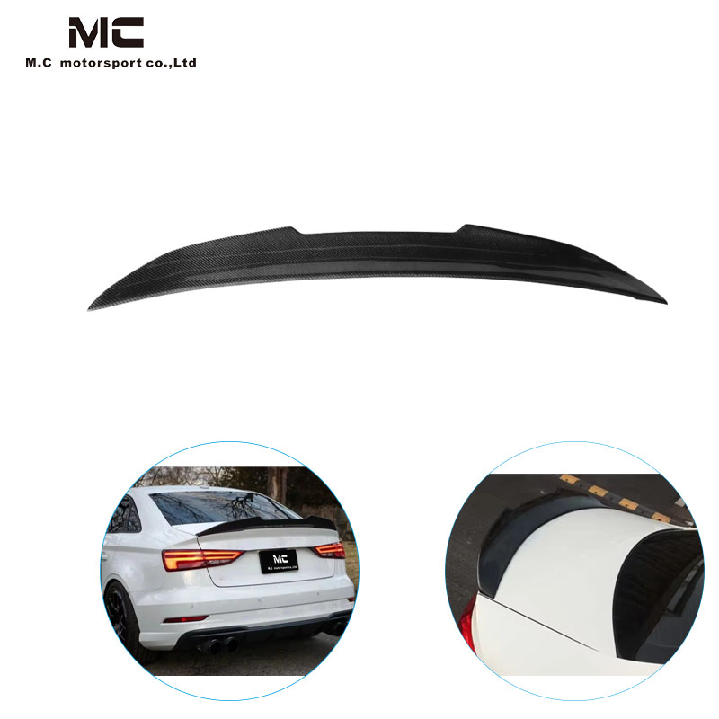 For Audi A3 PSM Style Carbon Fiber Spoiler 2013-2020
