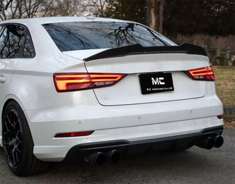 For Audi A3 PSM Style Carbon Fiber Spoiler 2013-2020