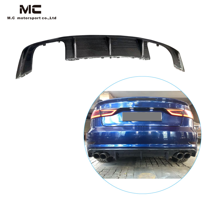 For Audi A3 Carbon Fiber Rear Diffuser 2013-2016