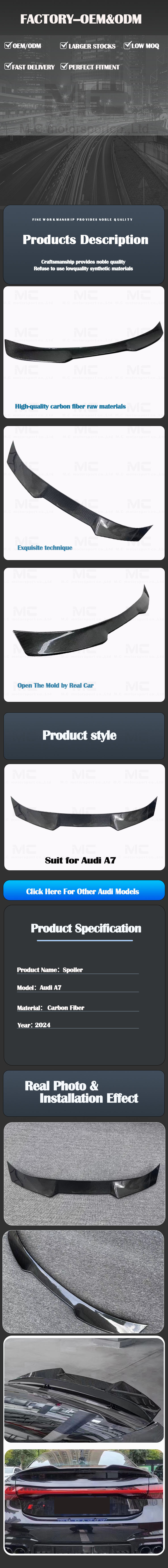For Audi A4 Carbon Fiber Spoiler 2024