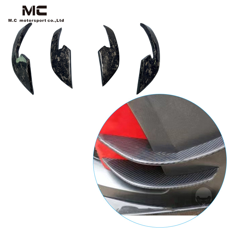 For Audi RS Forged Carbon Fiber Front Bumper Canards 2010-2018