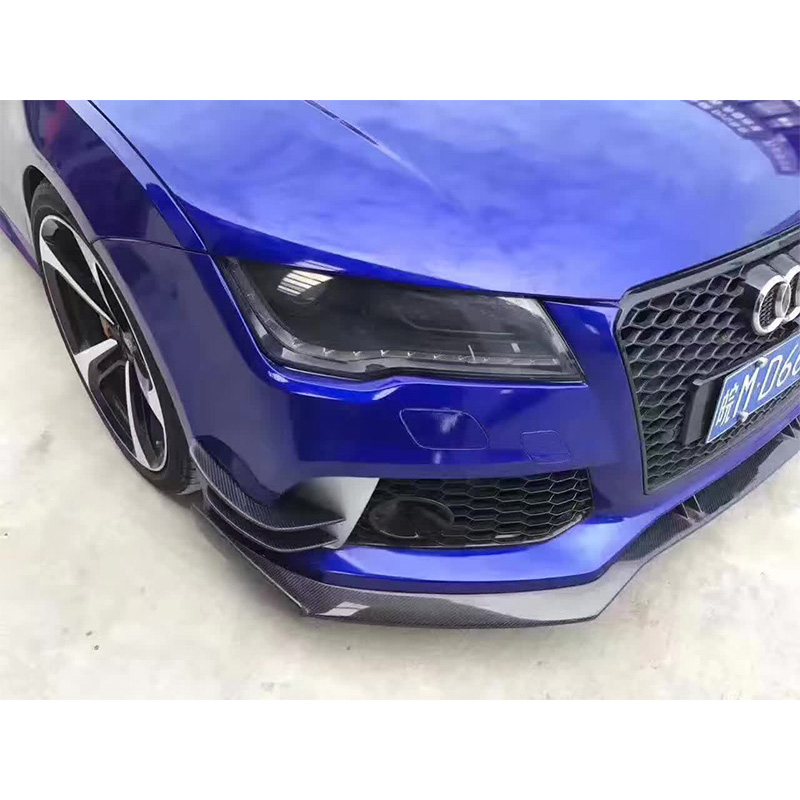 For Audi RS Forged Carbon Fiber Front Bumper Canards 2010-2018
