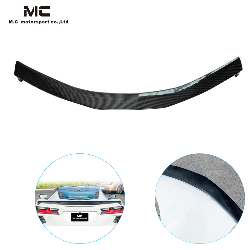 For CHEVROLET Corvette C8 Z51 Style Dry Carbon Fiber Spoiler 2020+