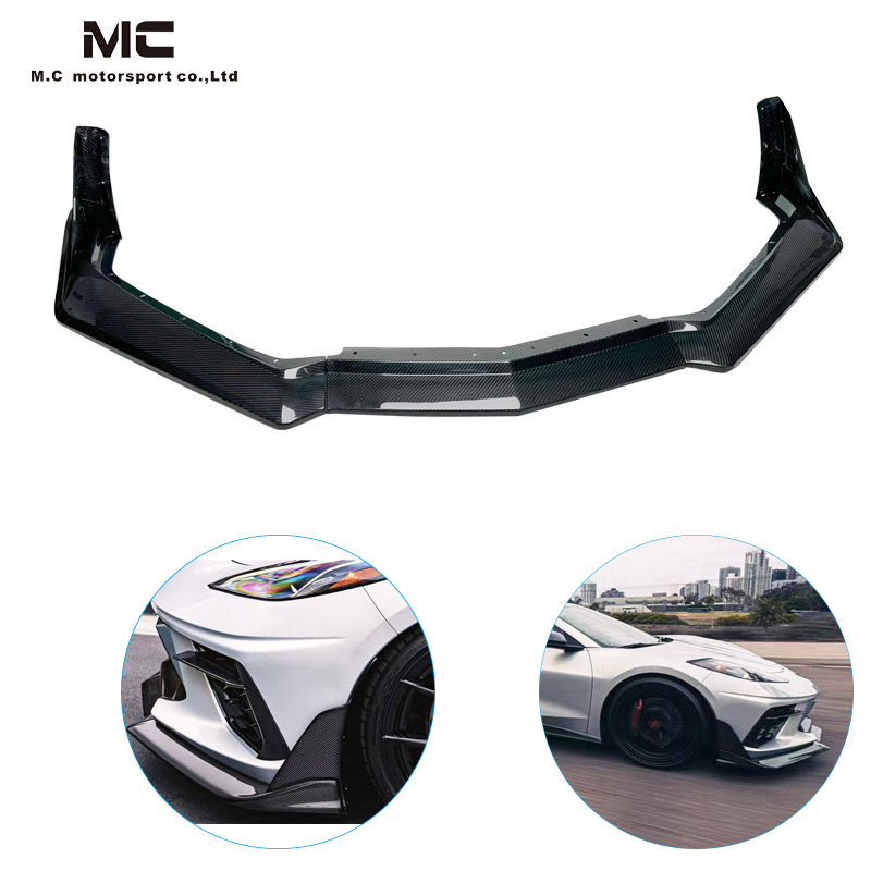 For CHEVROLET Corvette C8 ZR1 ZTK Style Dry Carbon Fiber Front Lip 2020+