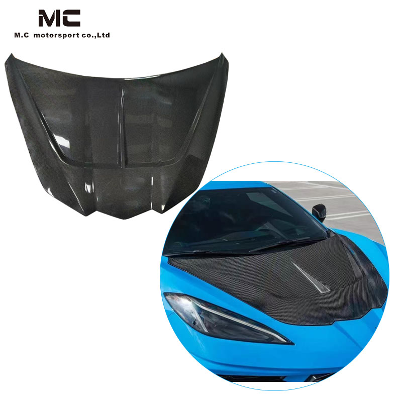 For CHEVROLET Corvette C8 ST Style Carbon Fiber Hood 2020+