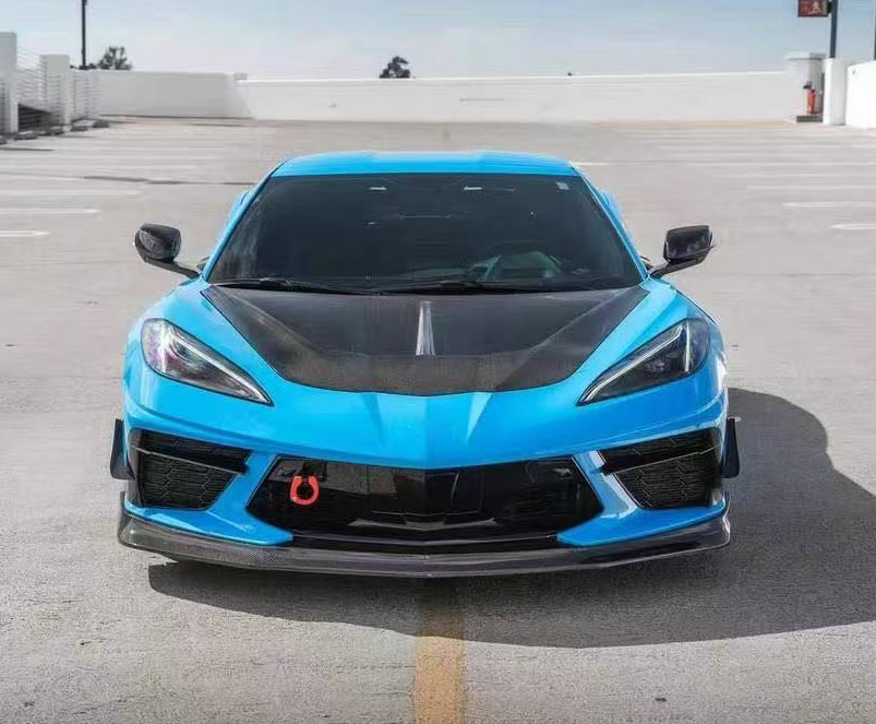 For CHEVROLET Corvette C8 ST Style Carbon Fiber Hood 2020+