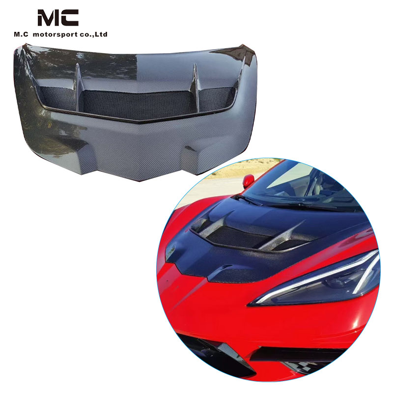 For CHEVROLET Corvette C8 ZR1-2 Style Carbon Fiber Hood 2020+