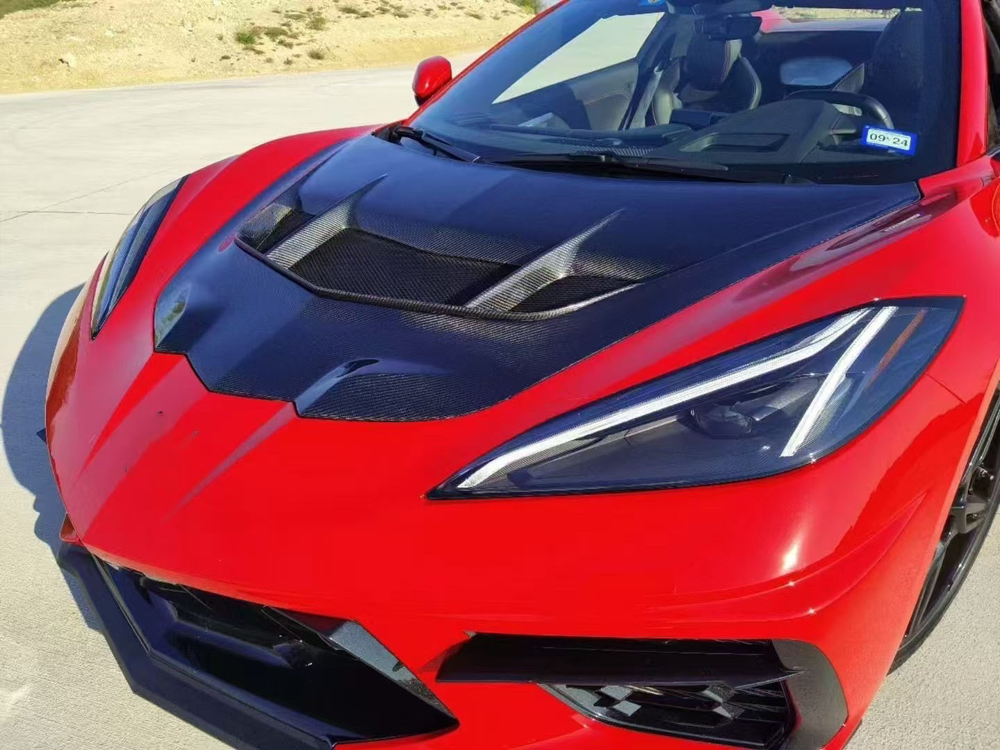 For CHEVROLET Corvette C8 ZR1-2 Style Carbon Fiber Hood 2020+