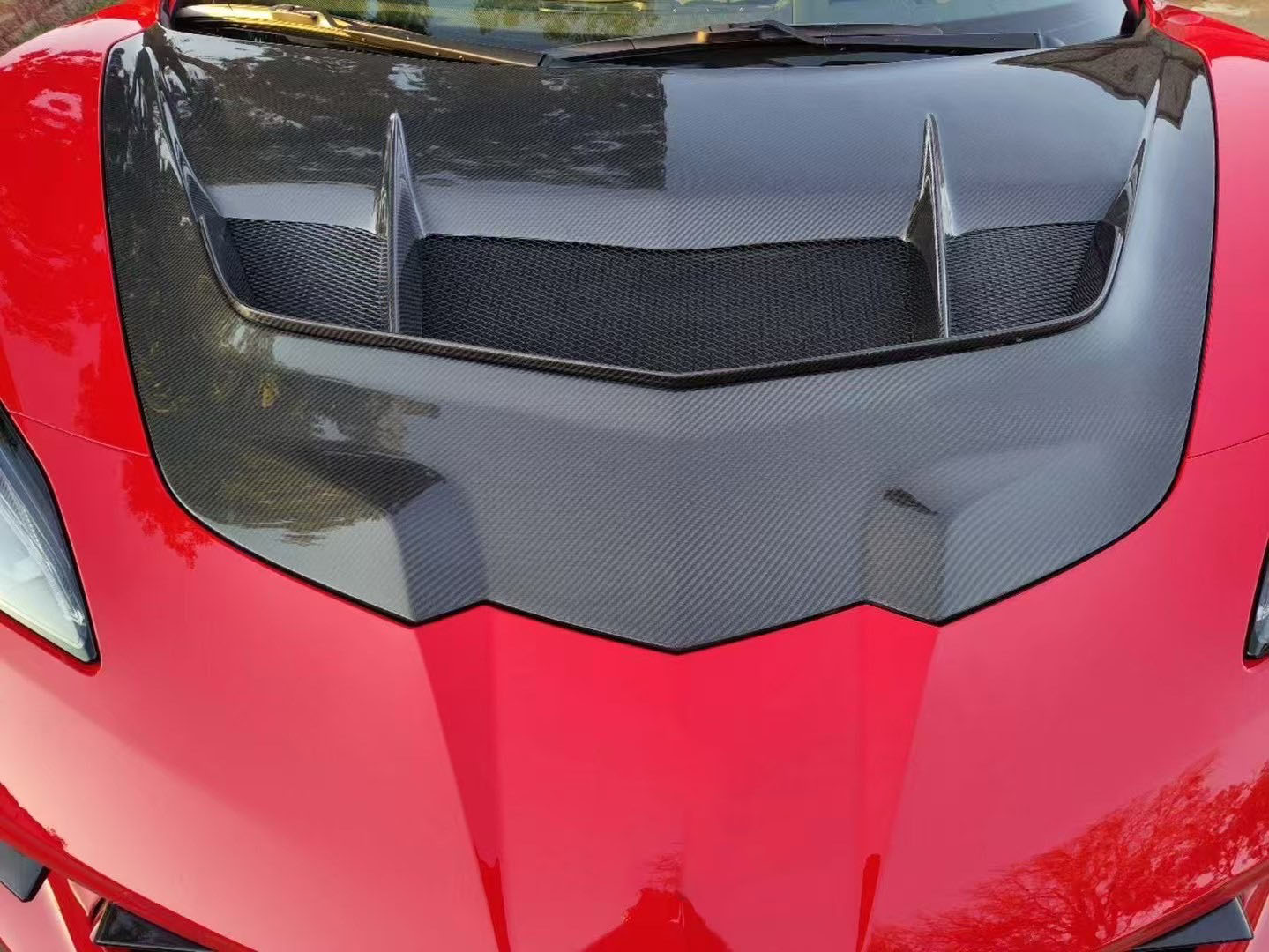 For CHEVROLET Corvette C8 ZR1-2 Style Carbon Fiber Hood 2020+