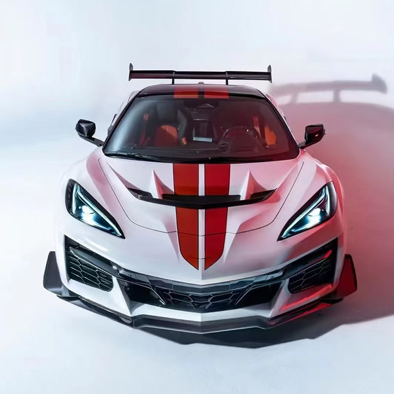For CHEVROLET Corvette C8 ZR1-2 Style Carbon Fiber Hood 2020+