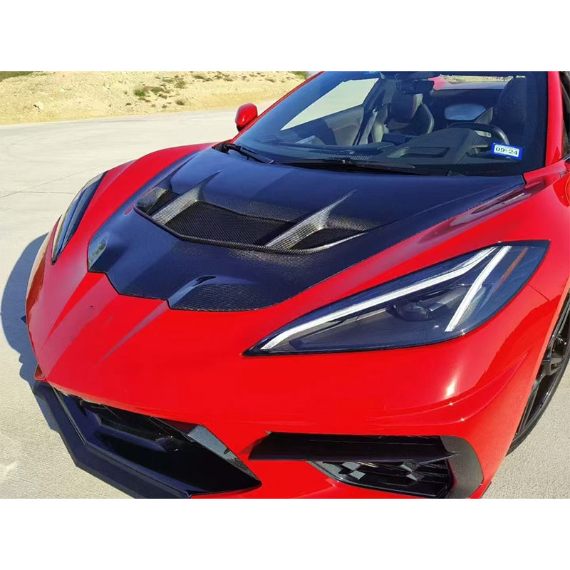 For CHEVROLET Corvette C8 ZR1-2 Style Carbon Fiber Hood 2020+