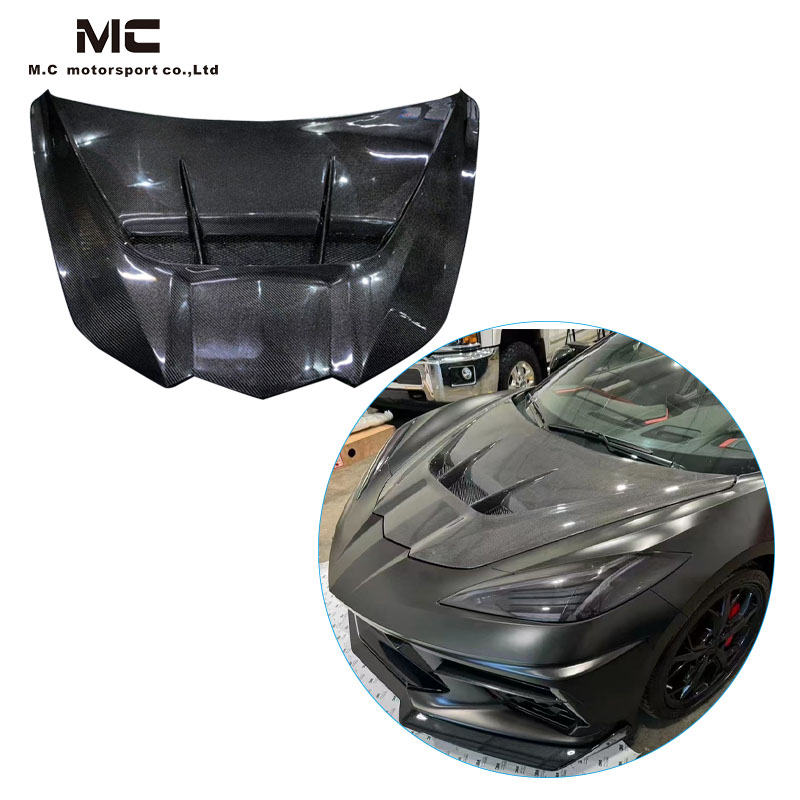For CHEVROLET Corvette C8 ZR1-1 Style Carbon Fiber Hood 2020+