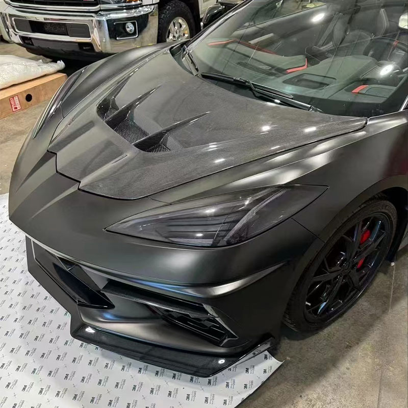 For CHEVROLET Corvette C8 ZR1-1 Style Carbon Fiber Hood 2020+