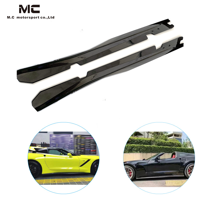 For CHEVROLET Corvette C7 Sport Style Plastic Side Skirts 2014-2017