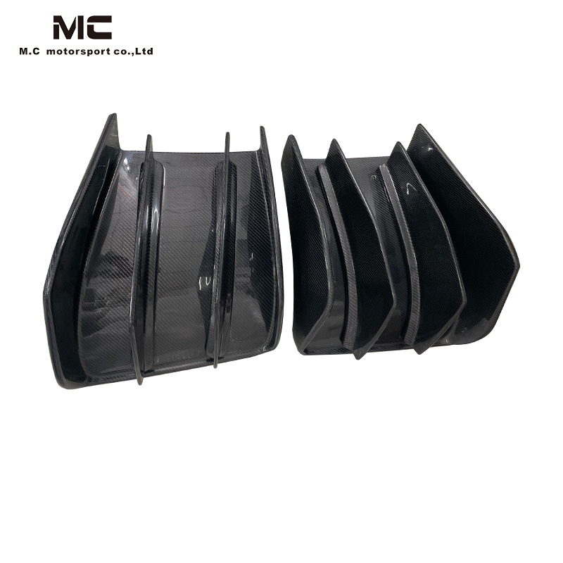 For CHEVROLET Corvette C7 2PCS Style Carbon Fiber Rear Diffuser 2014-2019
