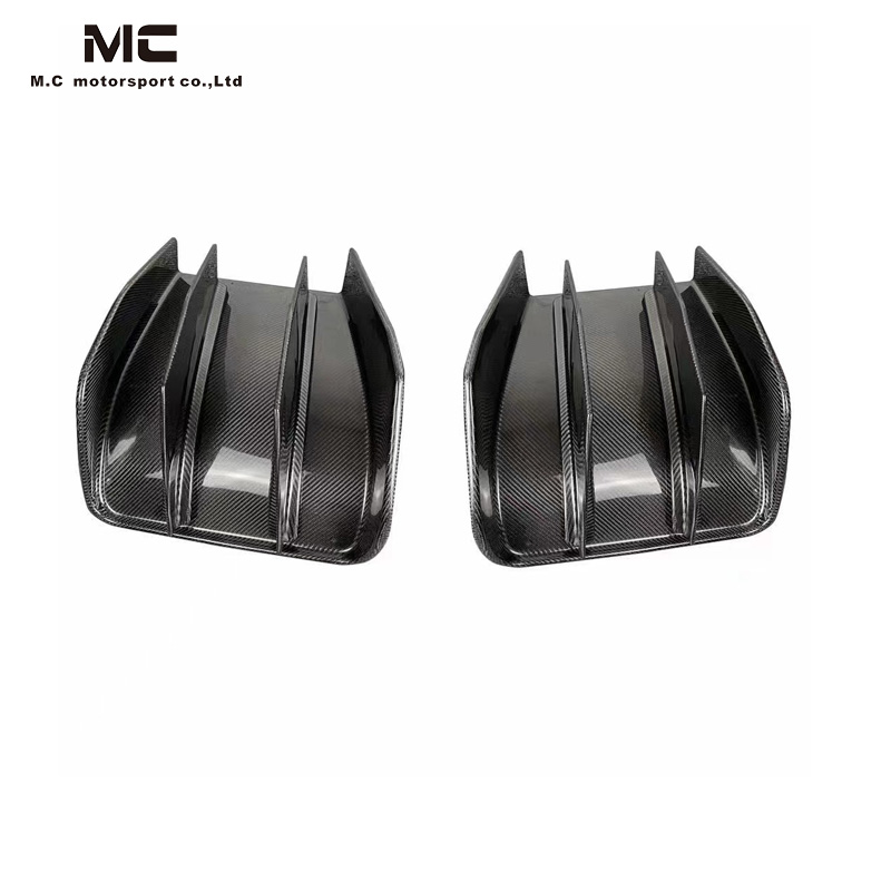 For CHEVROLET Corvette C7 2PCS Style Carbon Fiber Rear Diffuser 2014-2019