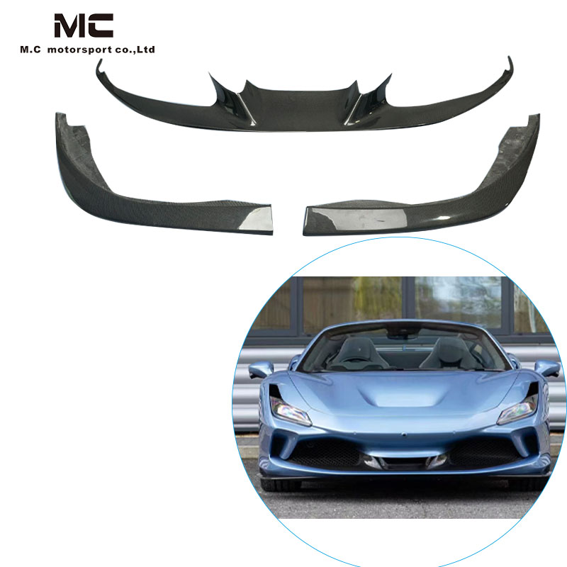 For Ferrari F8 Carbon Fiber Front Bumper+Front Splitter 2019+