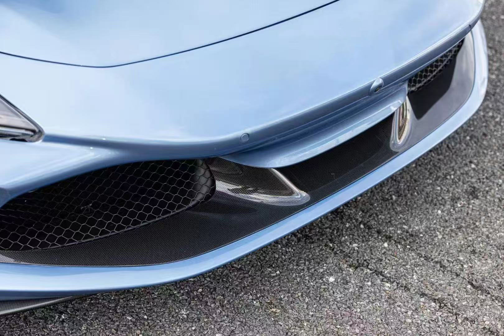 For Ferrari F8 Carbon Fiber Front Bumper+Front Splitter 2019+