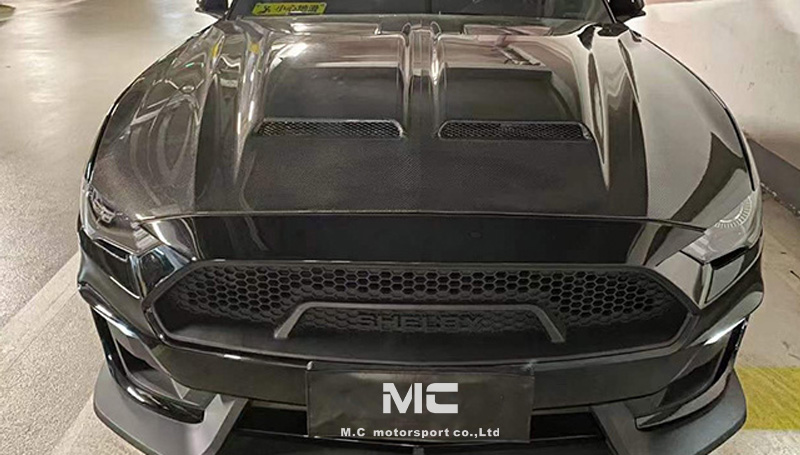 For Ford Mustang KT Style Carbon Fiber Hood 2015-2017
