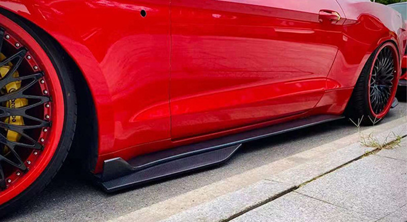 For Ford Mustang GT500 Style Carbon Fiber Side Skirts 2015-2023