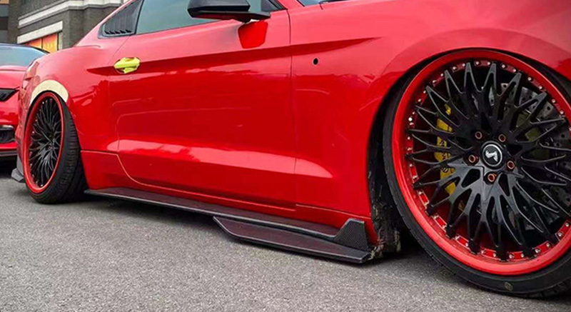 For Ford Mustang GT500 Style Carbon Fiber Side Skirts 2015-2023
