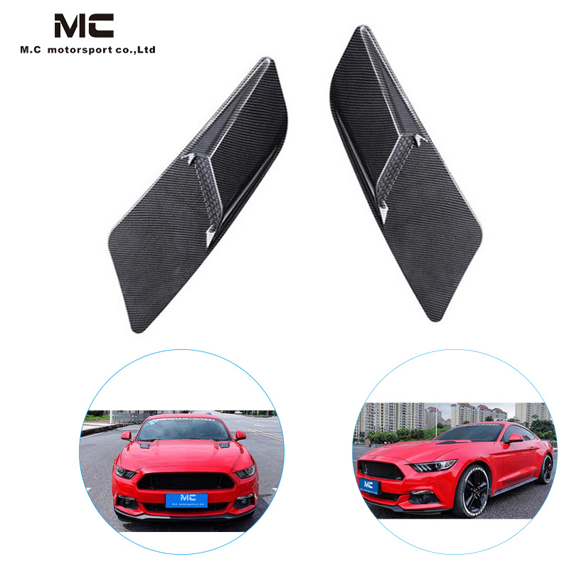 For Ford Mustang Carbon Fiber Hood Canards 2015-2017