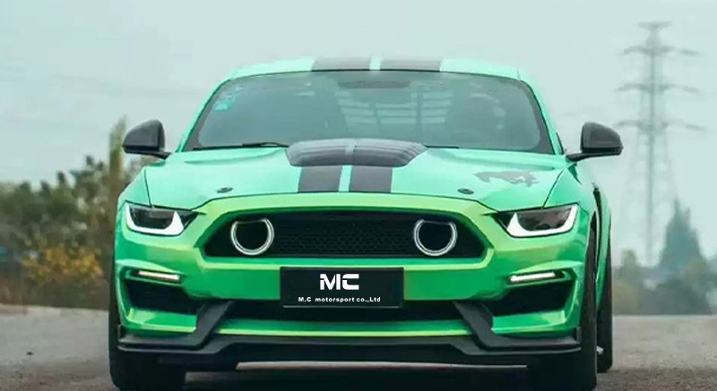 For Ford Mustang Flame Style Fiberglass Front Bumper 2015-2022