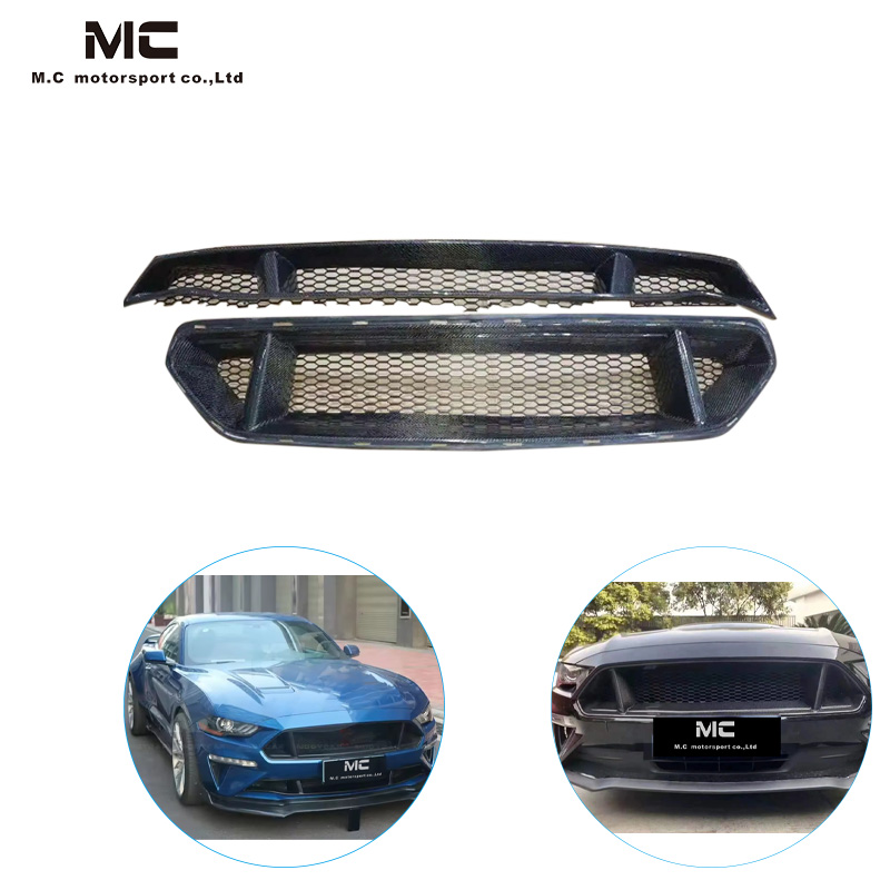 For Ford Mustang OEM Style Carbon Fiber Mid Grill 2017-2022